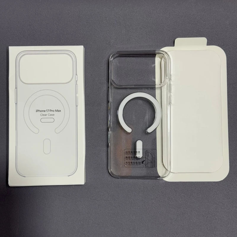 Coque de téléphone magnétique transparente pour iPhone 17, 17 Pro Max, 16 Pro, 15, 14, 13, 12 – Chargement sans fil, protection rigide en PC transparent