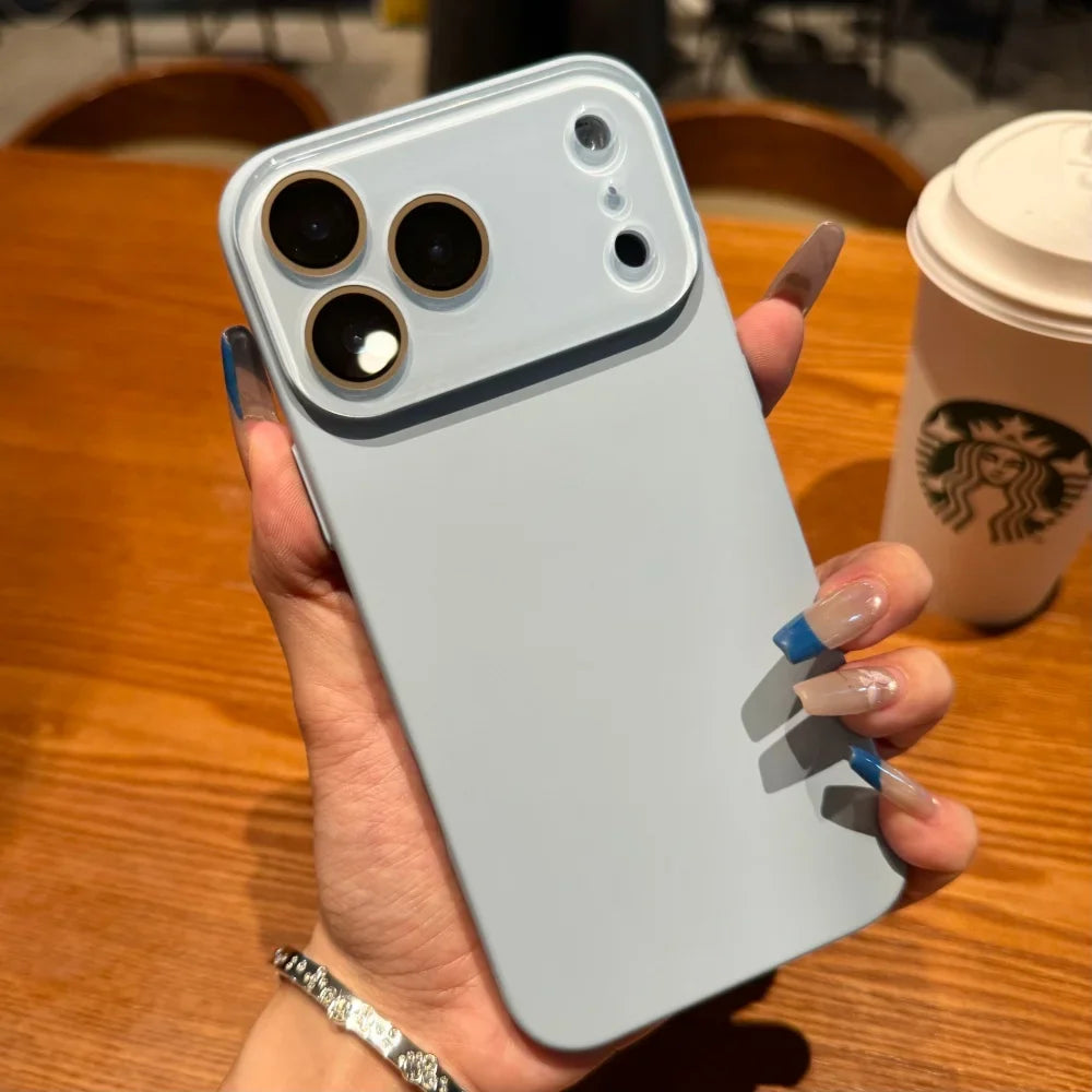 Coque de protection de luxe en verre mat, grande fenêtre, pour iPhone 17 Air 16 15 14Plus 13 12 11 Pro Max, couverture rigide en PC